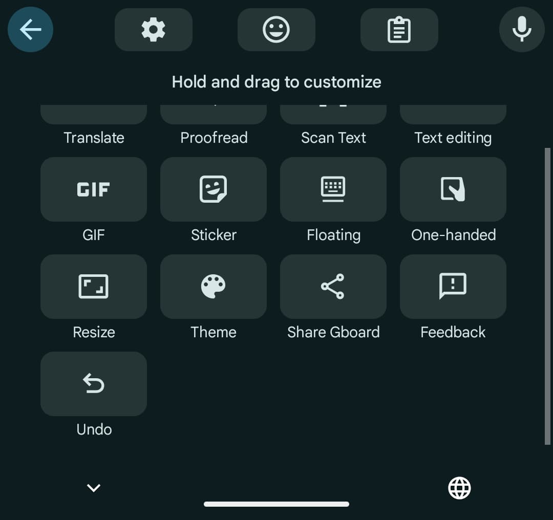 Gboard Undo Button Android