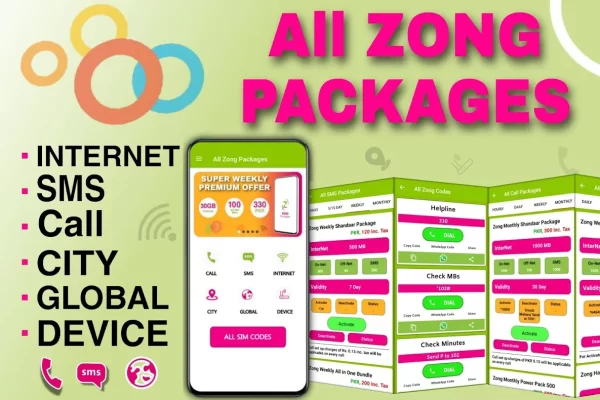 Best ALT Text: Zong Packages 2025: All-in-one guide showing Daily, Weekly, and Monthly data, call, and SMS bundle details.