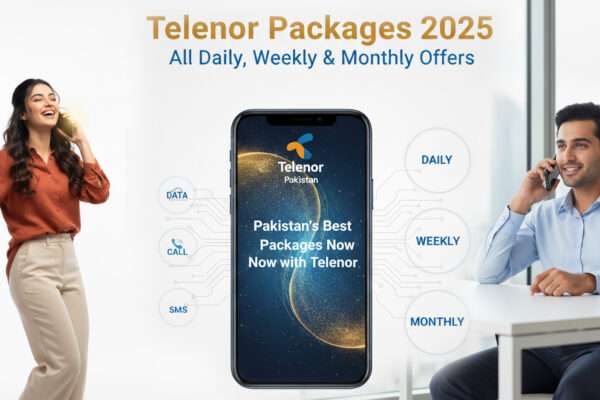 Telenor Packages 2025 guide showing all Daily, Weekly, and Monthly data, call, and SMS offers.
