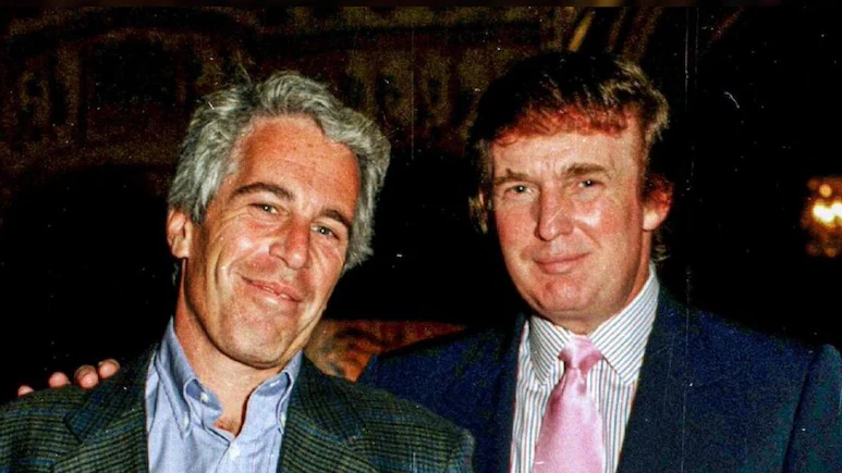 AI Trump Epstein photo showing visual manipulation signs