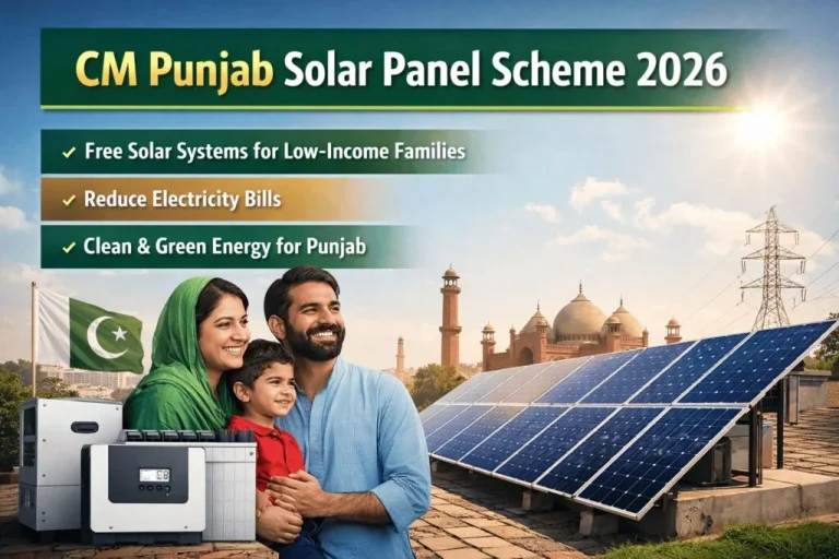 A family in Punjab receiving a free solar panel system under the CM Punjab scheme.