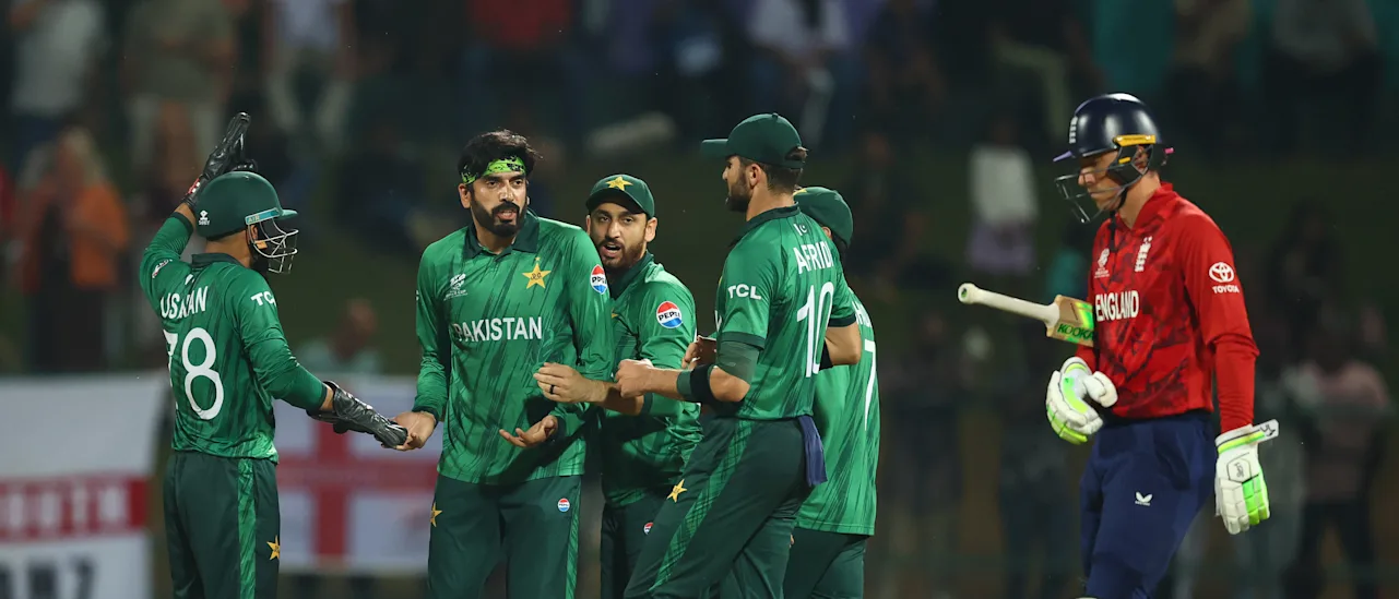 Harry Brook batting during the England vs Pakistan T20 World Cup 2026 match.