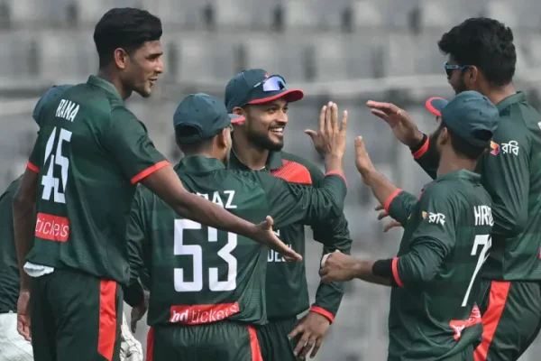 Nahid Rana 5 wickets vs Pakistan celebration in Mirpur.