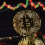 Chart showing Bitcoin market volatility below the 70000 dollar mark.