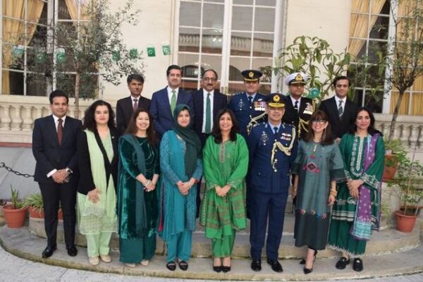 National flag hoisting during the Pakistan Day Paris ceremony 2026.